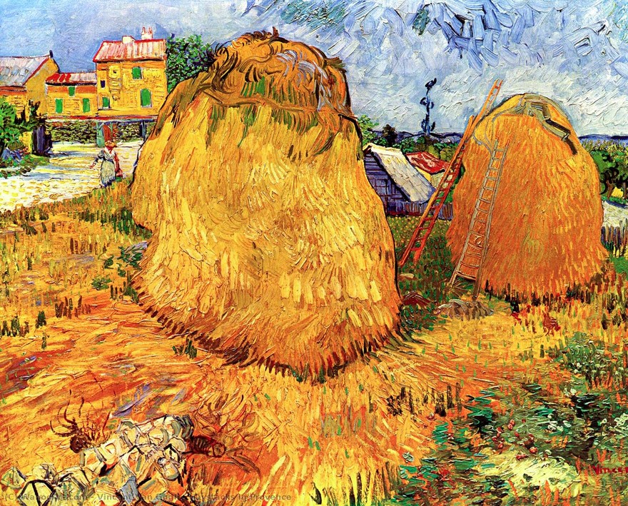 Vincent Van Gogh Meules de blé olio su tela