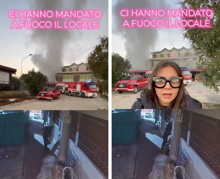 Frosinone: Rogo doloso a Pianeta Outlet, immagini video eloquenti