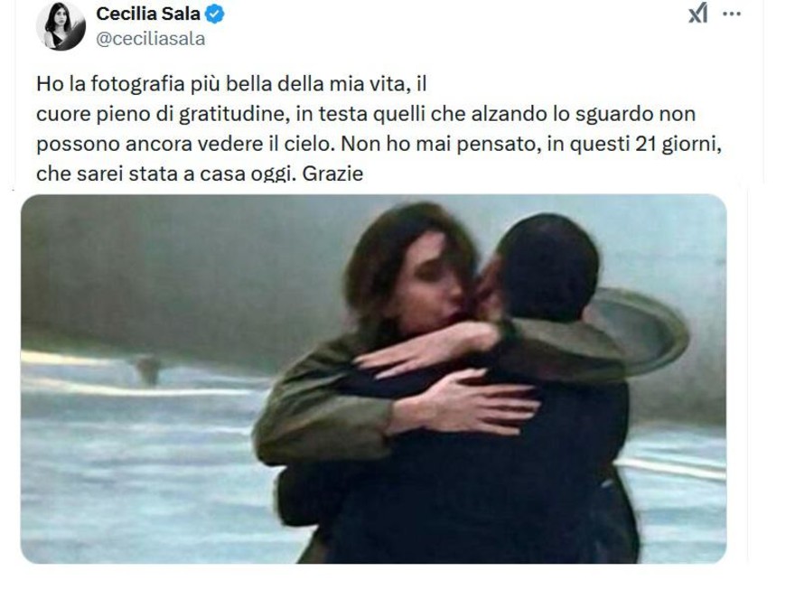 Cecilia Sala primo post dopo rientro.jpeg