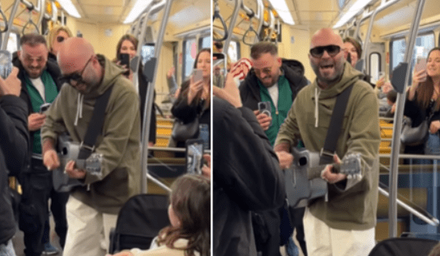 Giuliano Sangiorgi, live sul tram a Milano