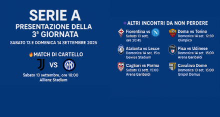 Torna la Serie A con la terza giornata